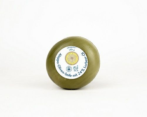 FINigrana® Alepposeife Olive mit 24% Lorbeeröl, rund, 100g