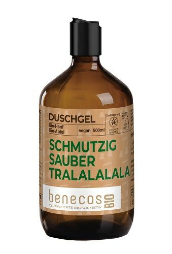 BenecosBIO Duschgel Bio-Hanf &amp; Bio-Apfel - Schmutzig sauber tralalalala, 500 ml