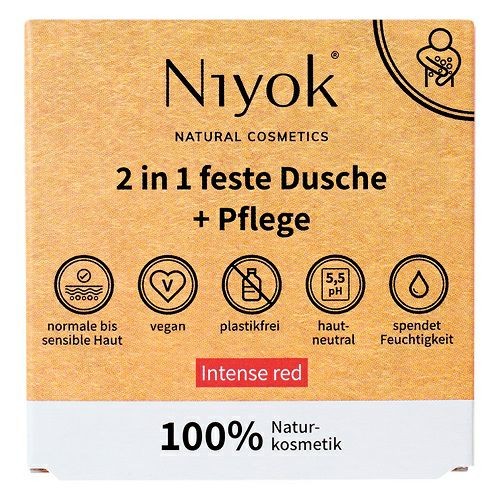 Niyok 2in1 Feste Dusche - Pflege Intense red, 80 g