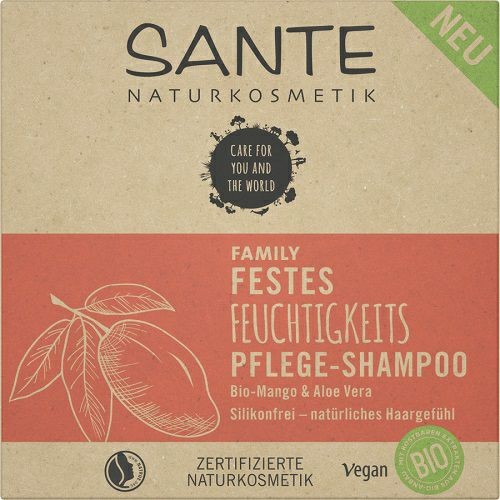 Sante Family Festes Feuchtigkeits Pflege-Shampoo, Bio-Mango &amp; Aloe Vera, 60 g
