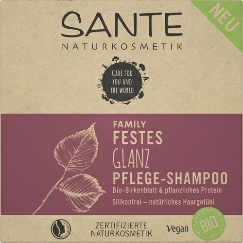 Sante Family Festes Glanz Pflege-Shampoo, Bio-Birkenblatt &amp; pflanzliches Protein, 60 g