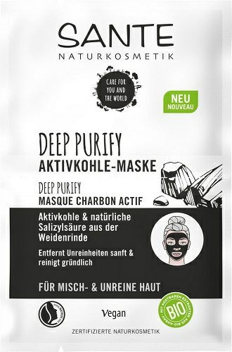 Sante Deep Purify Aktivkohle-Maske, 8 ml