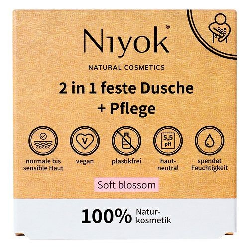 Niyok 2in1 Feste Dusche - Pflege Soft blossom, 80 g