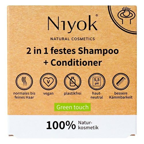 Niyok 2in1 Festes Shampoo - Conditoner Green touch, 80 g