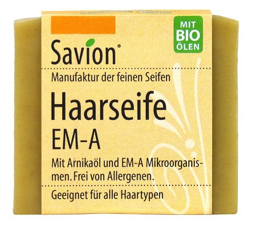 Savion Haarwaschseife EM-A, 85 g . MHD: 16.02.2024