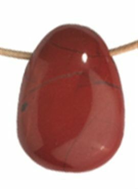 Roter Jaspis Trommelstein gebohrt, 1 St.